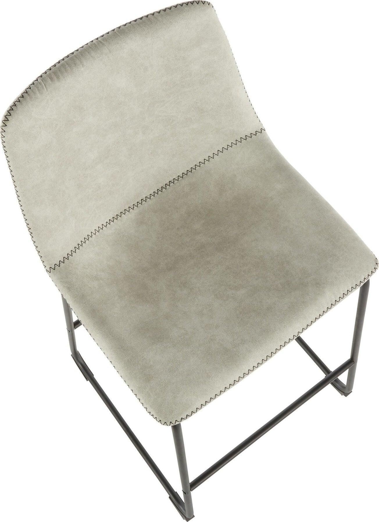 Lumisource Barstools - Duke Counter Stool Black & Light Gray (Set of 2)