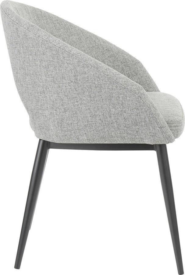 Lumisource Accent Chairs - Renee Contemporary Chair in Black Metal Legs and Grey Fabric