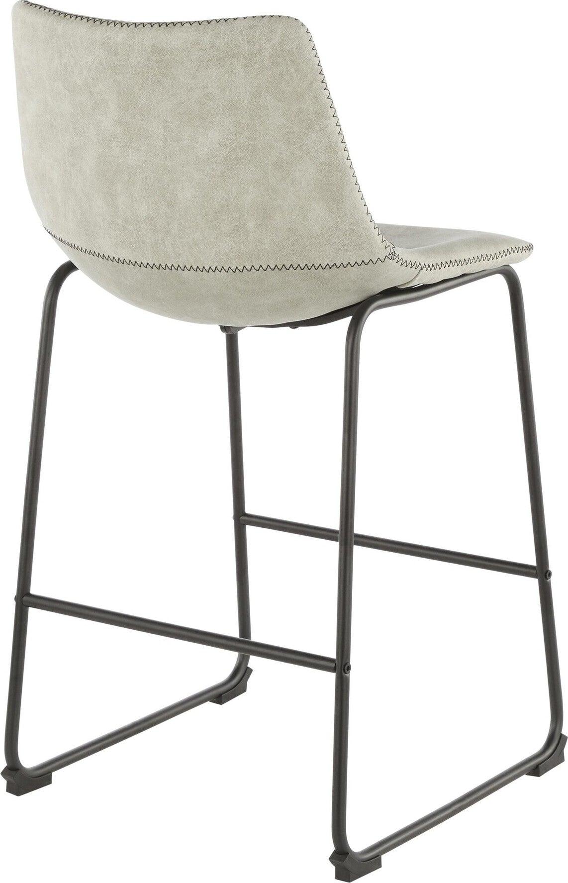Lumisource Barstools - Duke Counter Stool Black & Light Gray (Set of 2)