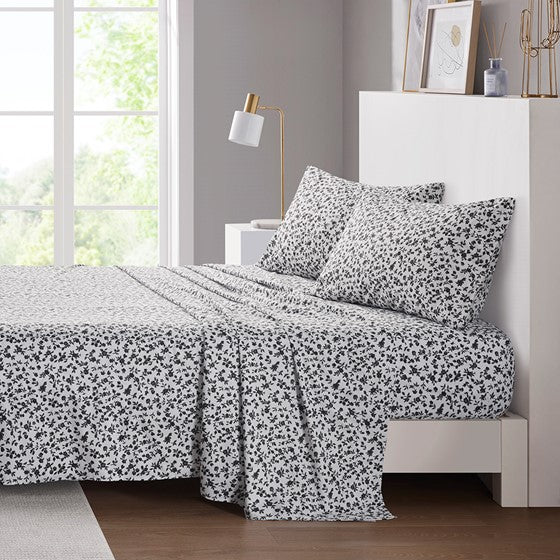 Olliix.com Sheets & Sheet Sets - Sheet Set Black Floral King