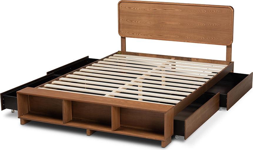 Wholesale Interiors Beds - Vita King Storage Bed Ash Walnut