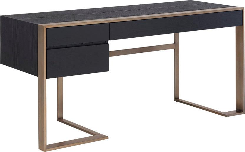 SUNPAN Desks - Dalton Desk - Antique Brass - Black