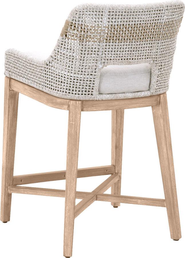 Essentials For Living Barstools - Tapestry Counter Stool Taupe & White Flat Rope, Taupe Stripe, Pumice, Natural Gray Mahogany