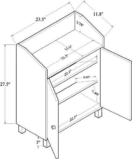 Wholesale Interiors Shoe Storage - Rossin Oak Brown Finished Wood 2-Door Entryway Shoe Storage Cabinet with Top Shelf