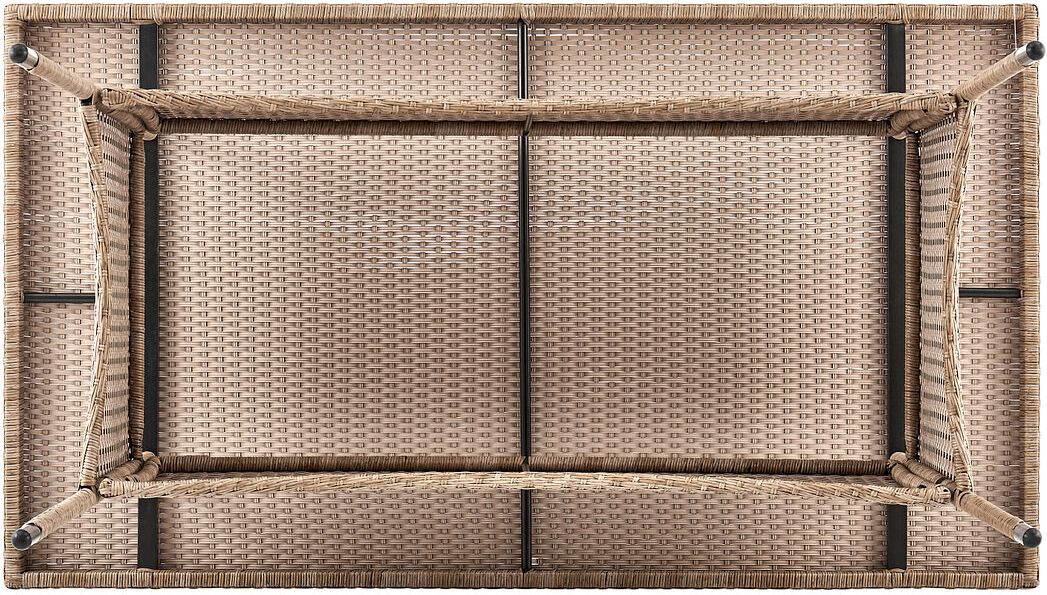 Manhattan Comfort Outdoor Dining Tables - Genoa Patio Dining Table in Nature Tan Weave