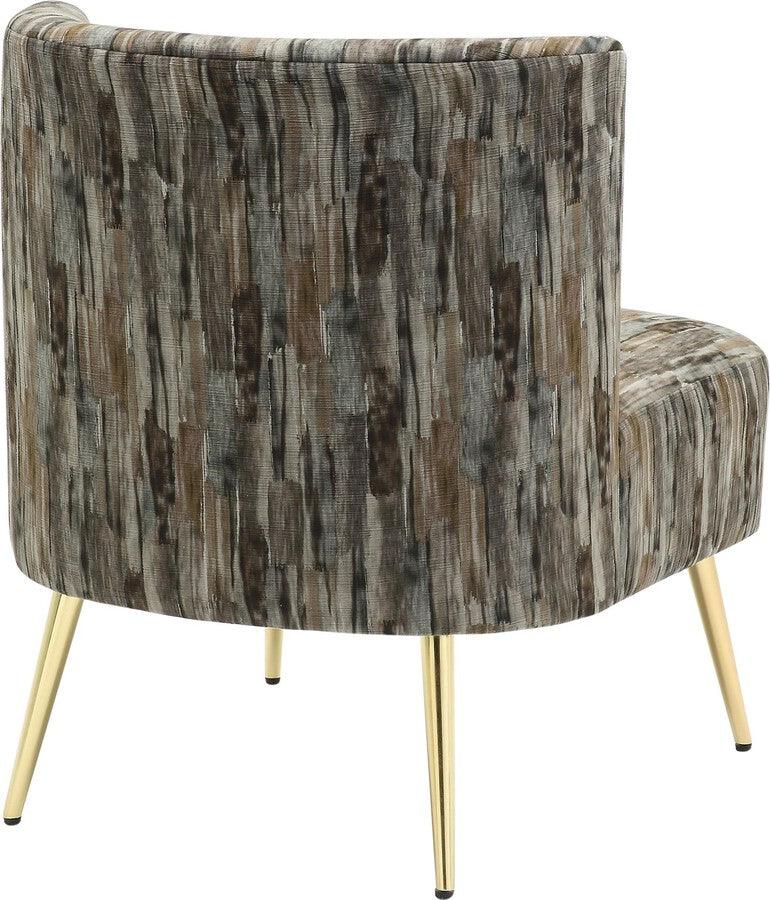 Lumisource Accent Chairs - Fran Slipper Chair 30.5" Gold Metal & Gray Fabric