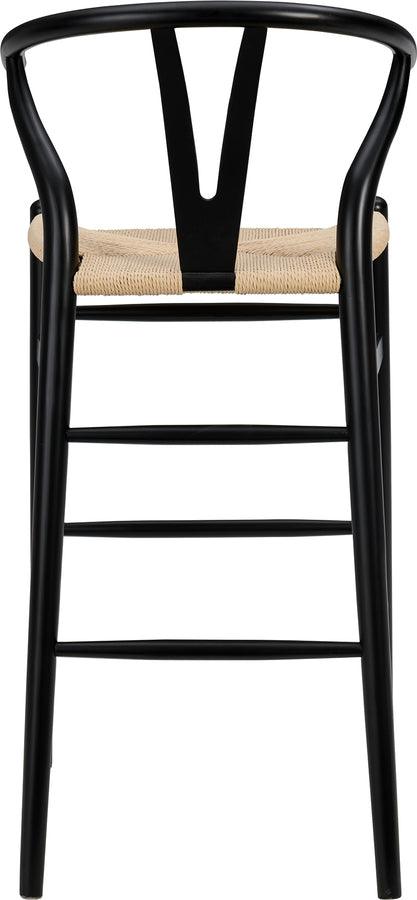 Euro Style Barstools - Evelina-B Bar Stool in Black Frame and Natural Seat