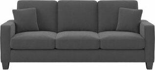 Bush Business Furniture Sofas & Couches - 85W Sofa Charcoal Gray Herringbone Fabric