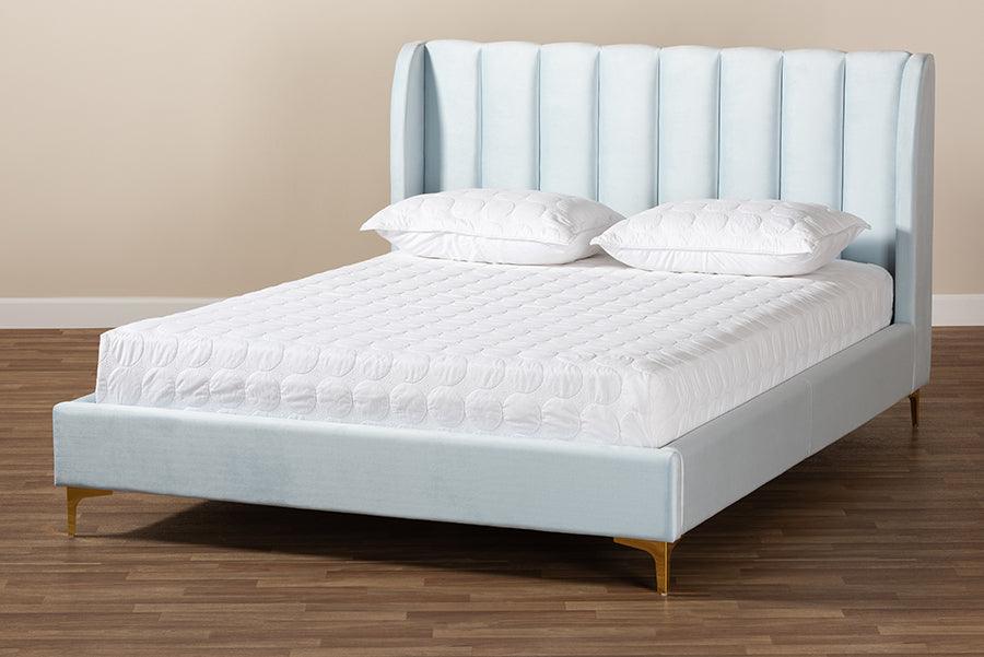 Wholesale Interiors Beds - Saverio Queen Bed Light Blue