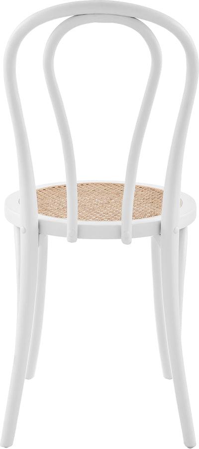 Euro Style Dining Chairs - Marko Side Chair in Matte White with Natural Seat