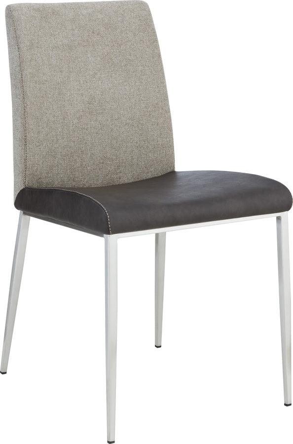 Euro Style Dining Chairs - Rasmus Side Chair with Dark Gray & Light Brown Fabric -Set of 2