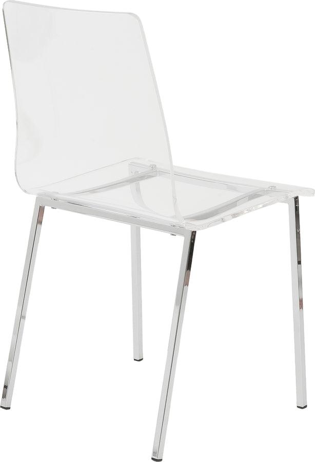 Euro Style Dining Chairs - Chloe Side Chair in Clear Acrylic with Chrome Legs