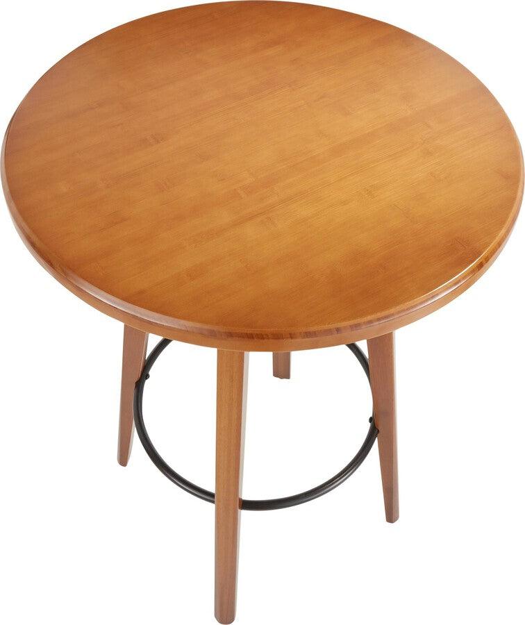 Lumisource Bar Tables - Ahoy Mid-Century Modern Counter Table in Walnut Wood-Pressed Grain Bamboo
