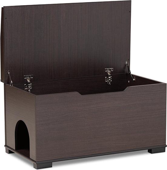 Wholesale Interiors Cat Litter Box - Mariam Dark Brown Finished Wood Cat Litter Box Cover House
