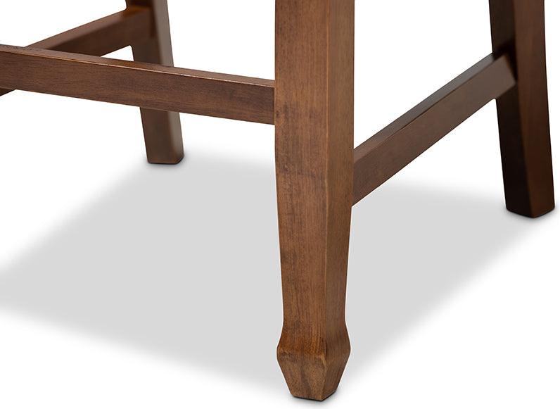 Wholesale Interiors Barstools - Lanier Grey Fabric Upholstered Walnut Brown Finished 2-Piece Wood Counter Height Pub Chair Set Set