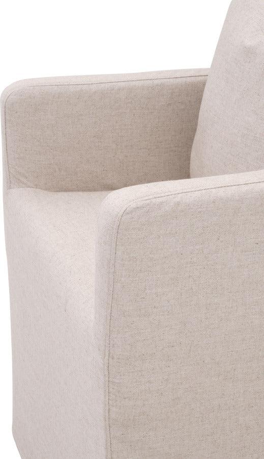 Essentials For Living Dining Chairs - Shelter Slipcover Arm Chair Jute, Natural Gray Birch