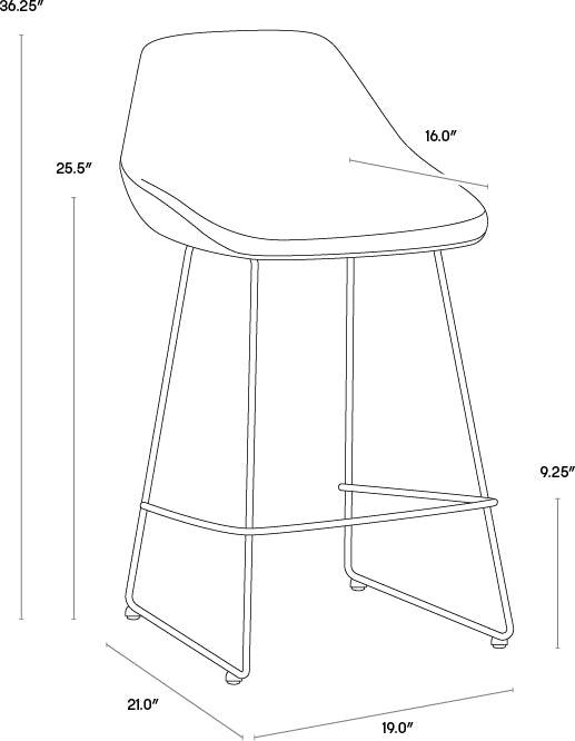 SUNPAN Barstools - Mccoy Counter Stool - November Grey / Cinnamon Brown