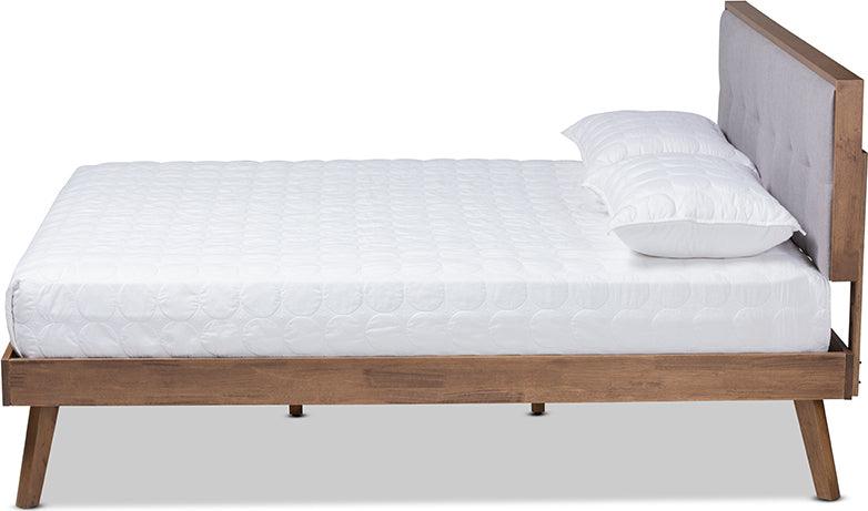 Wholesale Interiors Beds - Alke Full Bed Light Gray & Walnut