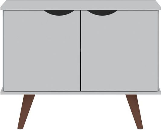 Manhattan Comfort Buffets & Cabinets - Hampton 33.07 Accent Cabinet with 2 Shelves Solid Wood Legs in White