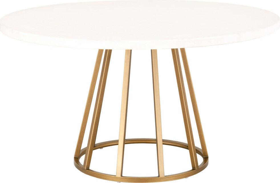 Essentials For Living Dining Tables - Turino Carrera 54 Round Dining Table Top - White Concrete