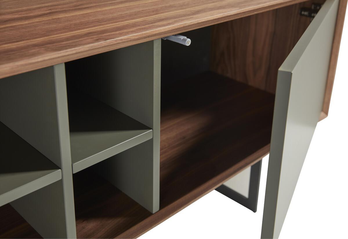 Euro Style TV & Media Units - Anderson 71" Media Stand Walnut & Dark Gray