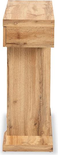 Wholesale Interiors Consoles - Otis Oak Brown Finished Wood 3-Drawer Console Table