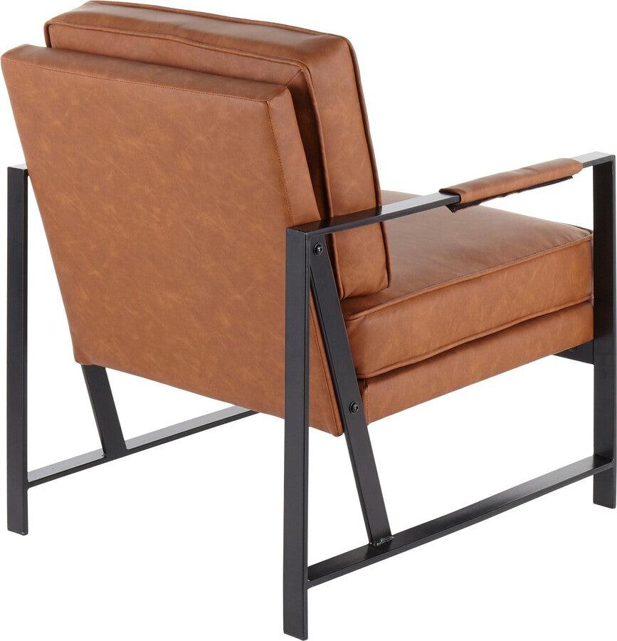 Lumisource Accent Chairs - Franklin Contemporary Arm Chair in Black Metal & Camel Faux Leather