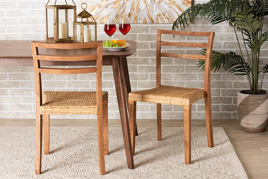 Wholesale Interiors Dining Chairs - Arthur Mid-Century Modern Walnut Brown 2-Piece Dining Chair Set