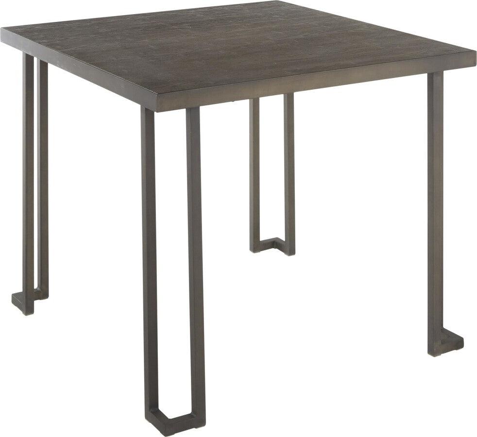 Lumisource Dining Tables - Roman Industrial Dinette Table in Antique Metal and Espresso Bamboo