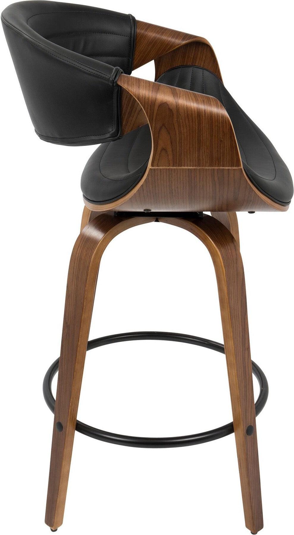 Lumisource Barstools - Symphony Counter Stool Walnut & Black (Set of 2)