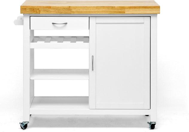 Wholesale Interiors Kitchen & Bar Carts - Denver White Modern Kitchen Cart