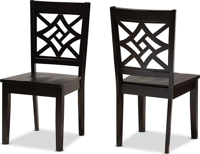 Wholesale Interiors Dining Chairs - Nicolette Modern and Contemporary Dark Brown Finished Wood 2-Piece Dining Chair Set