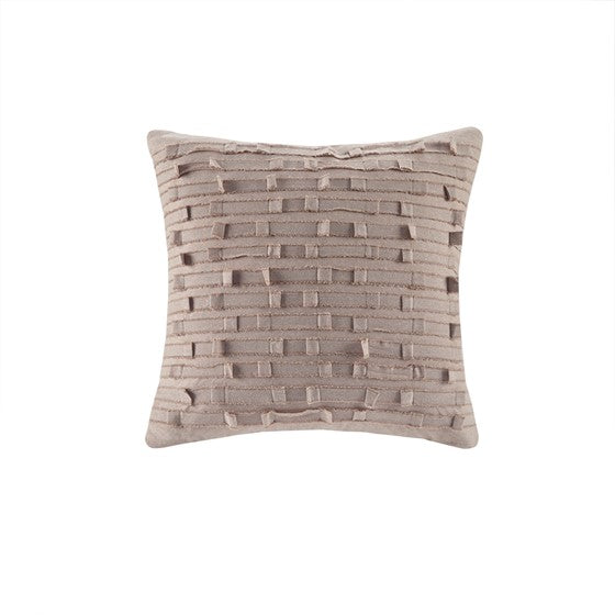 Olliix.com Pillows & Throws - Cotton Square Pillow Taupe