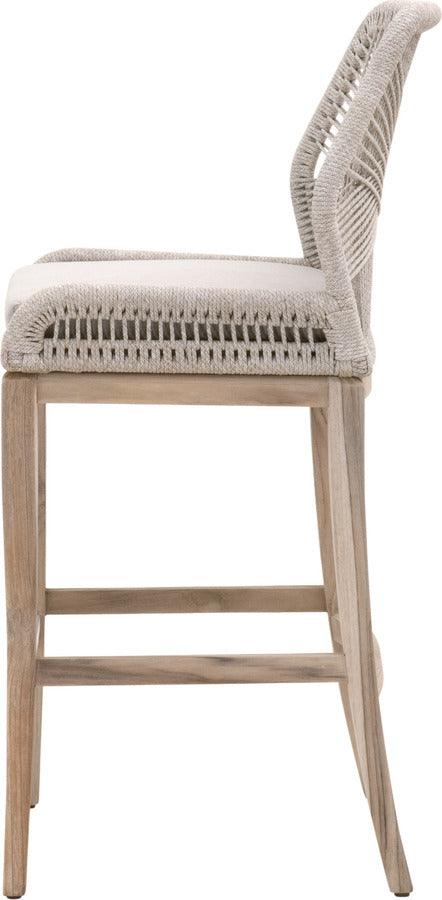 Essentials For Living Outdoor Barstools - Loom Outdoor Barstool Taupe White Gray Teak