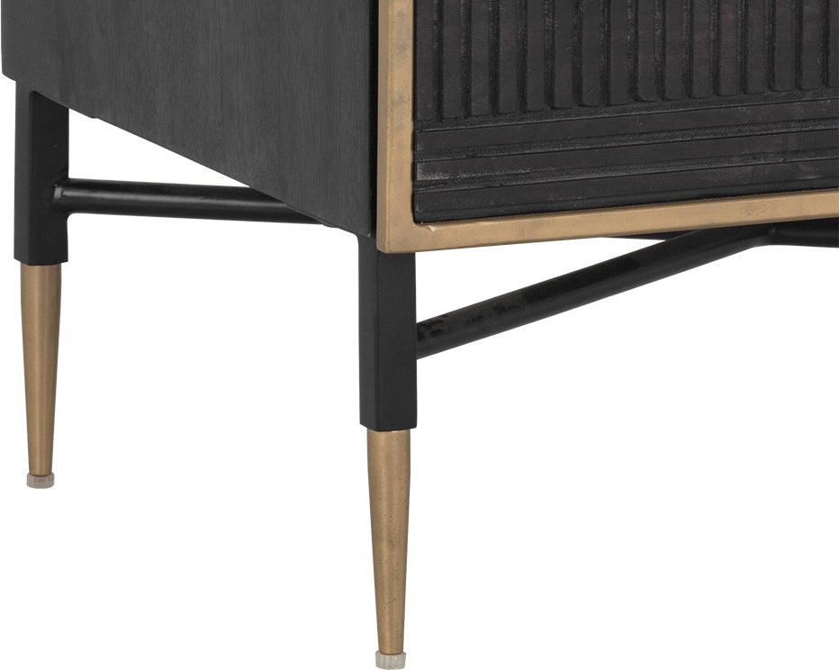 SUNPAN Nightstands & Side Tables - Markwood Nightstand - Brass - Dark Brown Brown