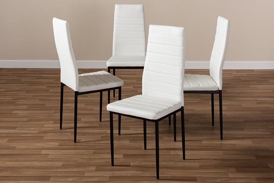 Wholesale Interiors Dining Chairs - Armand Modern And Contemporary White Faux Leather Upholstered Dining Chair (Set Of 4)