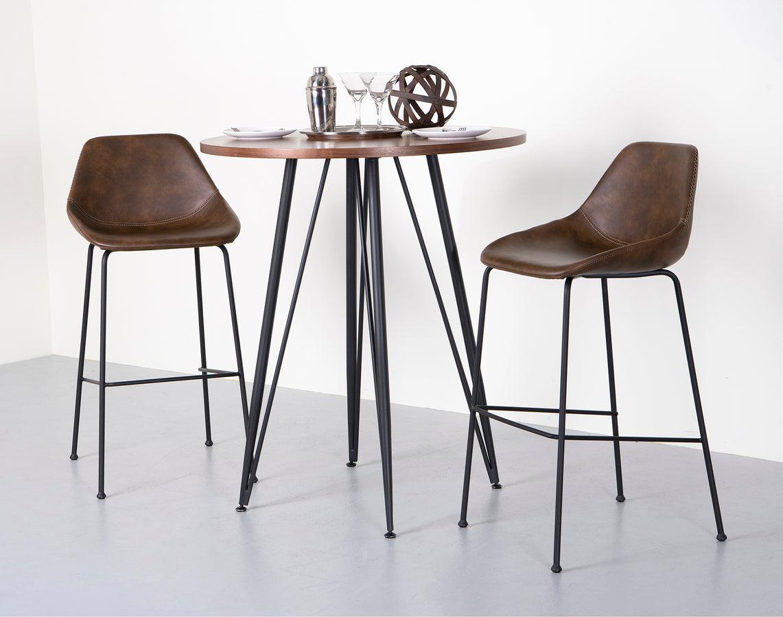 Euro Style Barstools - Corinna Bar Stool in Vintage Brown - Set of 2