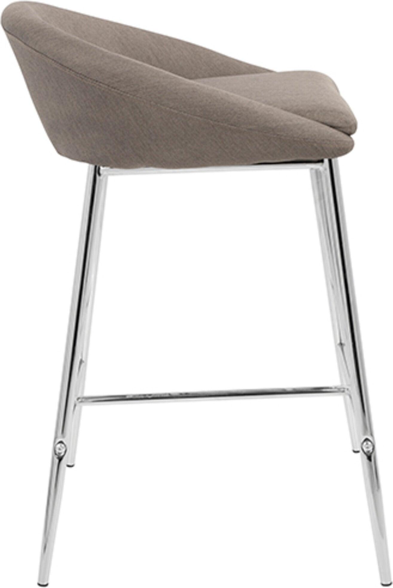 Lumisource Barstools - Matisse Counter Stool Chrome & Gray (Set of 2)