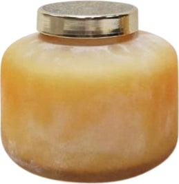 Sagebrook Home Candles - 5" Candle On Frosted Glass, Peach 22Oz