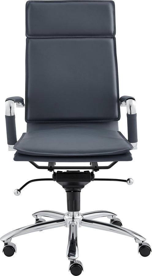 Euro Style Task Chairs - Gunar Pro High Back Office Chair Blue & Chrome