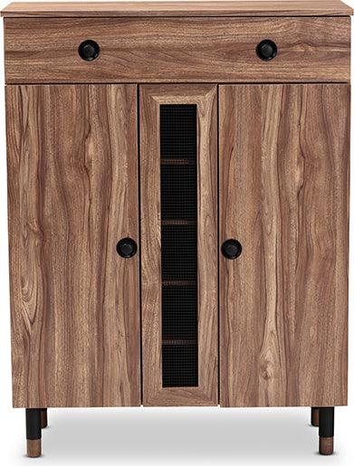 Wholesale Interiors Shoe Storage - Valina Modern and Contemporary 2-Door Wood Entryway Shoe Storage Cabinet with Drawer