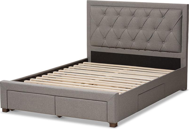 Wholesale Interiors Beds - Aurelie Queen Storage Bed Light Gray