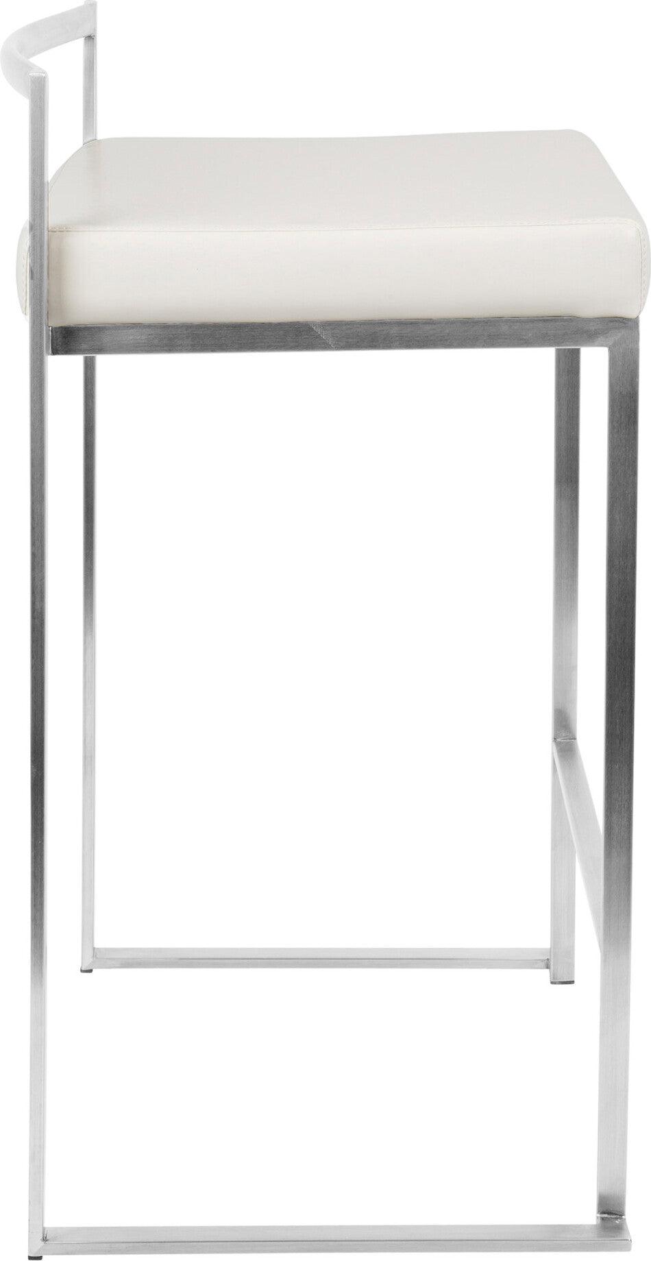 Lumisource Barstools - Fuji Stacker Counter Stool White (Set of 2)