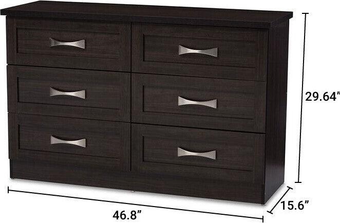 Wholesale Interiors Dressers - Colburn 6-Drawer Dresser Dark Brown