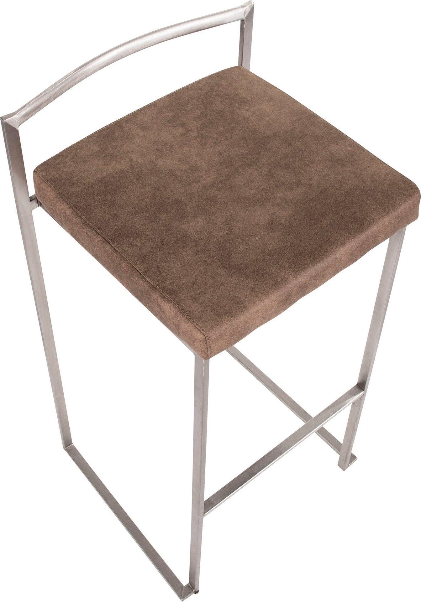 Lumisource Barstools - Fuji Stacker Barstool & Brown Cowboy (Set of 2)
