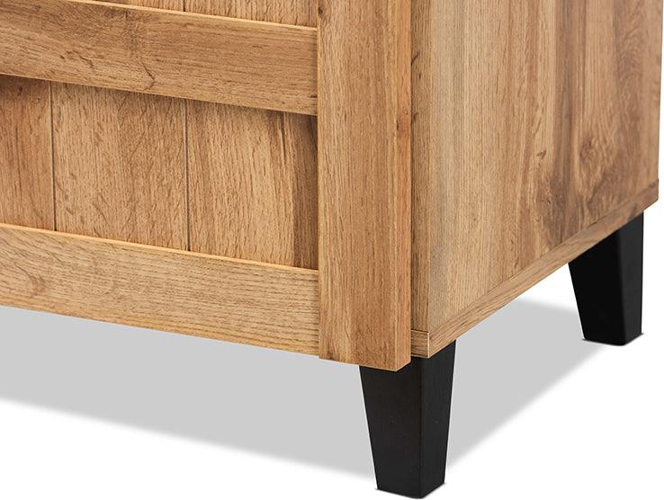 Wholesale Interiors Shoe Storage - Glidden Oak Brown Finished Wood 1-Drawer Shoe Storage Cabinet
