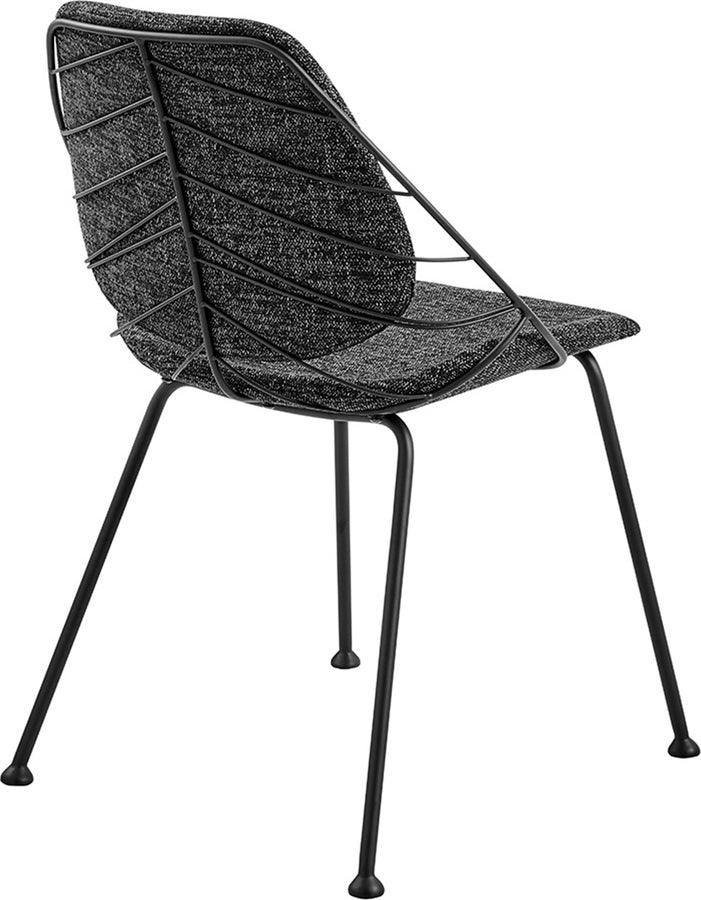 Euro Style Dining Chairs - Linnea Side Chair In Black Fabric with Matte Black Frame and Legs - Set of 2