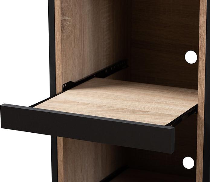 Wholesale Interiors Kitchen Storage & Organization - Fabian Dark Grey And Oak Brown Finished Kitchen Cabinet With Roll-Out Compartment