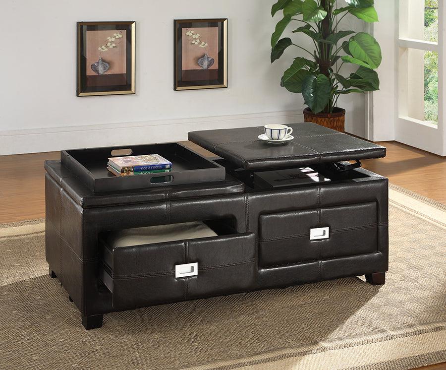 Wholesale Interiors Coffee Tables - Indy Modern and Contemporary Functional Lift-top Cocktail Ottoman Table Brown
