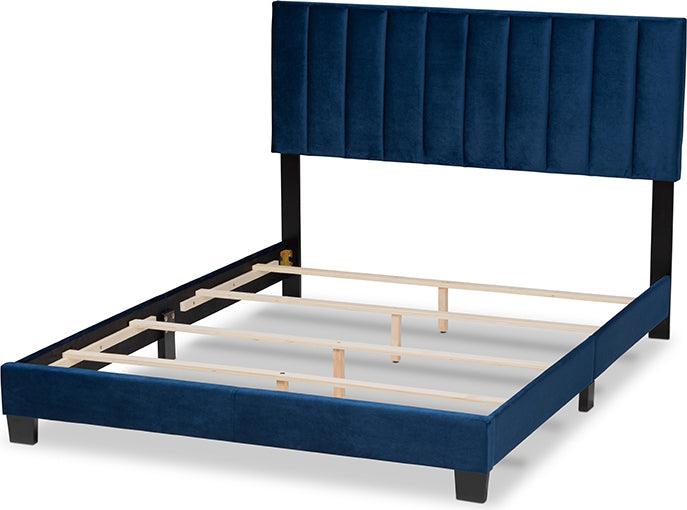 Wholesale Interiors Beds - Clare Full Bed Navy Blue & Black